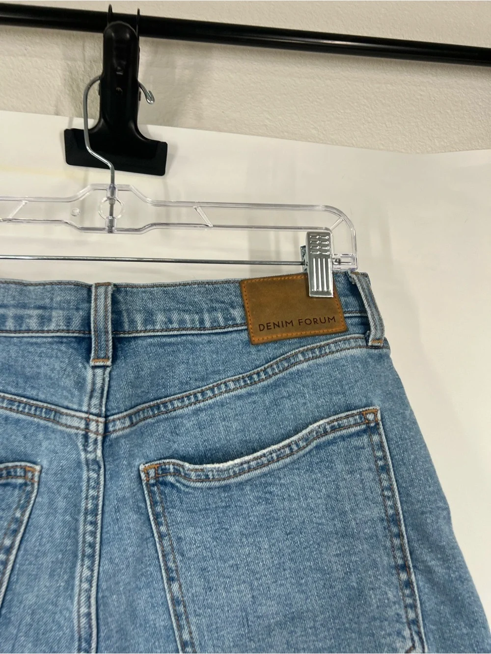 Denim Forum Aritzia The Lola Clean Cheeky Denim Shorts